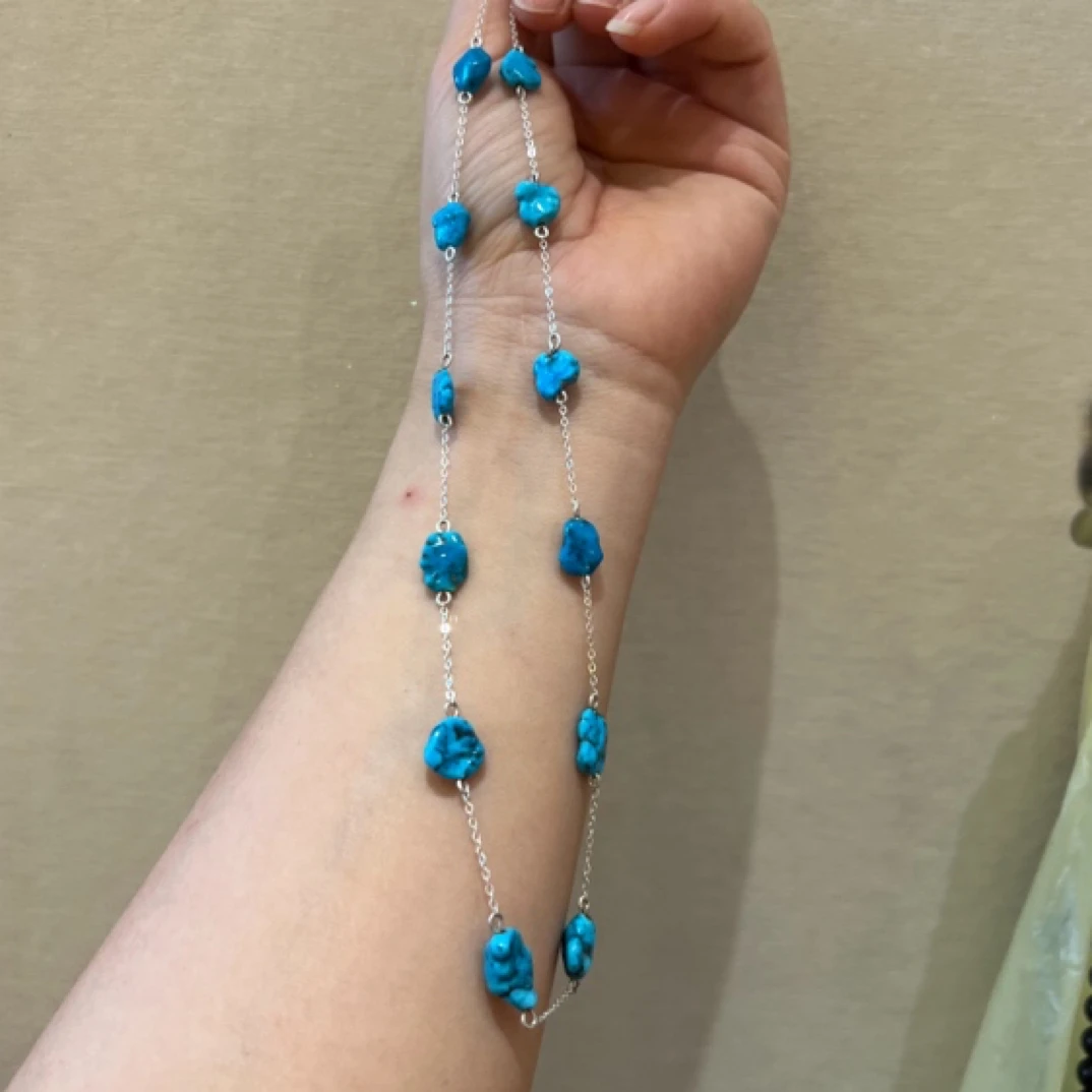 非金属珐琅项链 时尚款蓝色随型项链