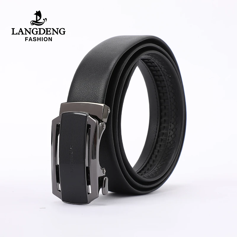 LANG DENG/浪登商务休闲皮带自动扣牛剖层革腰带YL005
