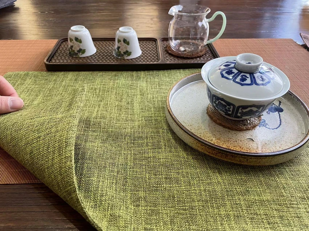 小苗同款 茶垫隔热棉麻双层