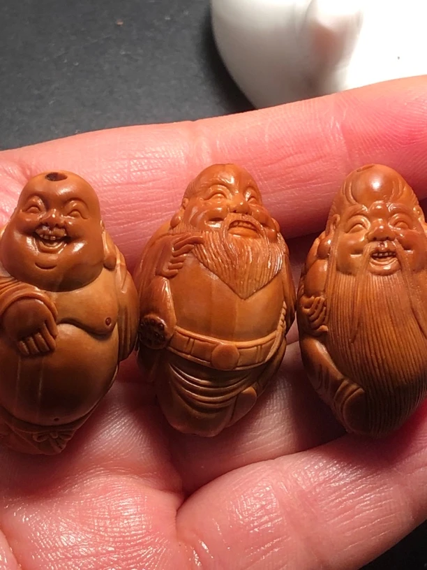 核雕，福星，寿星，喜星，尺寸2.1×3.4