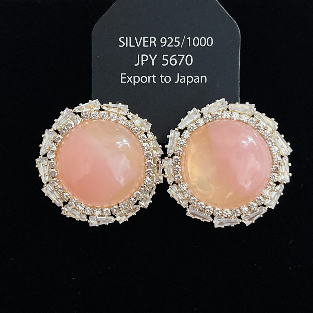 铜合金树脂耳饰 珀卡曼新品晕染显色气质耳扣【2.2厘米】耳钉A288