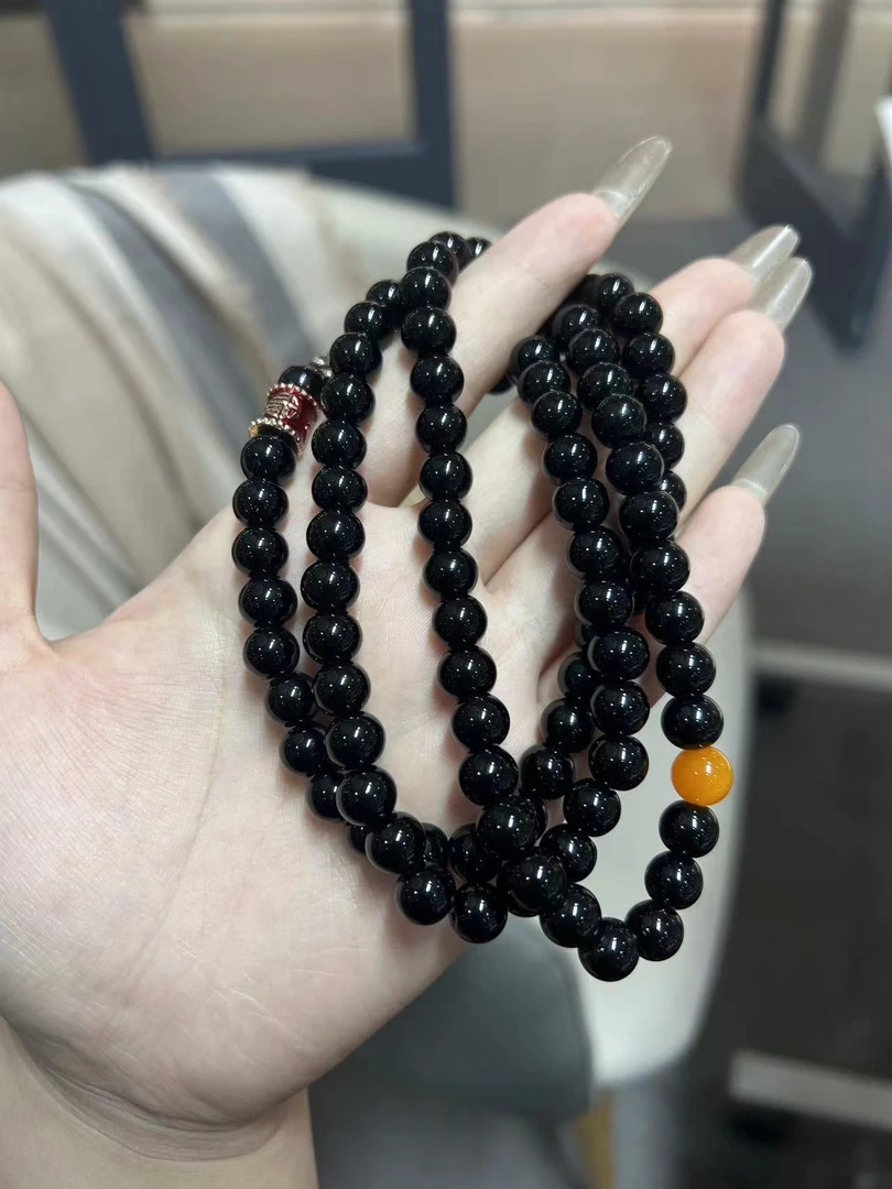 天然玉石黑玛瑙手串多样性发一