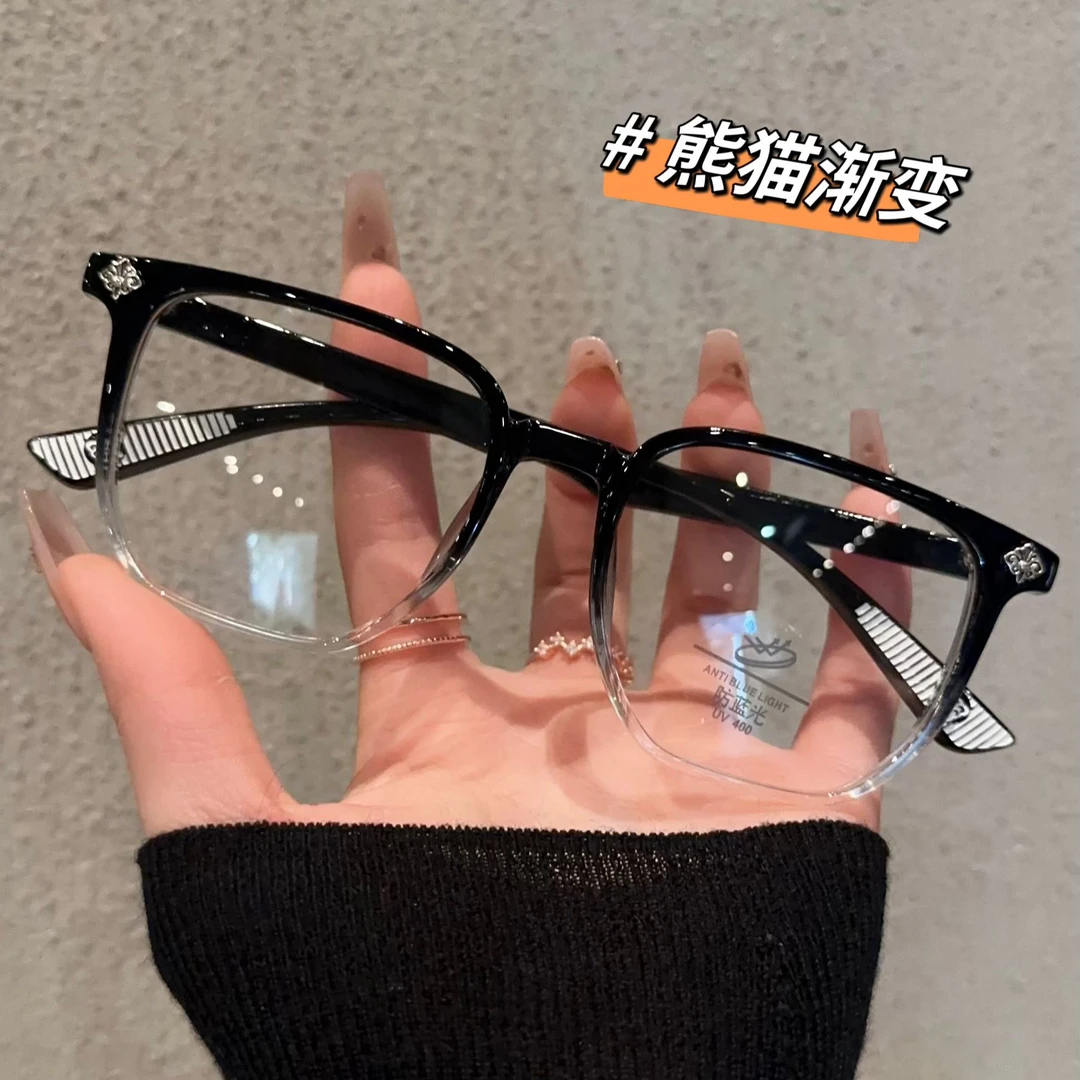 复古黑框超大眼镜男日系方形大胖圆脸显瘦素颜网红女近视可配度数