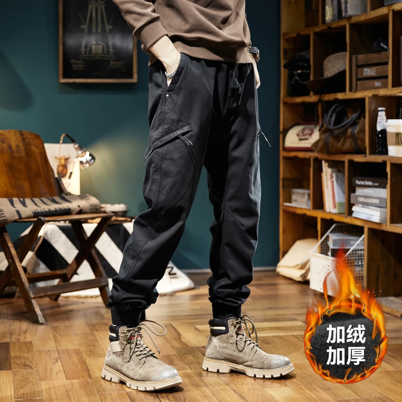 美式复古工装裤男潮流弹力束脚休闲裤百搭潮流长裤