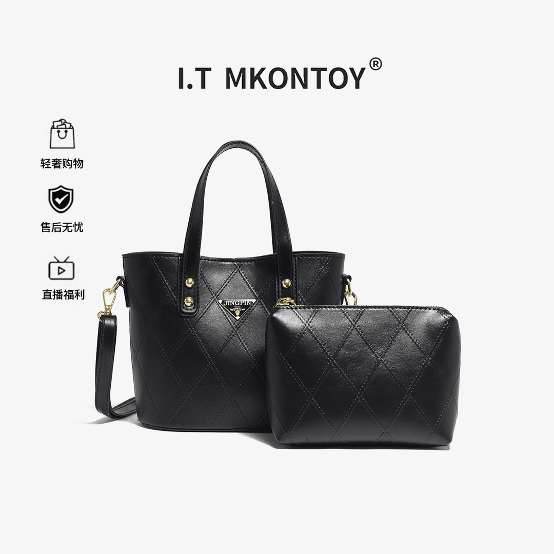 【长23高18厚11+送小包】时尚轻百搭小众单肩斜挎包1119黑色包