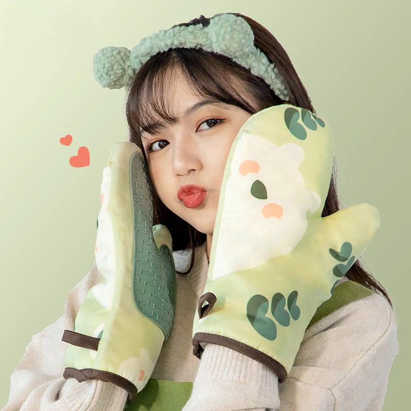 微波炉防烫手套隔热防热家用耐高温厨房烘焙烤箱手套布艺