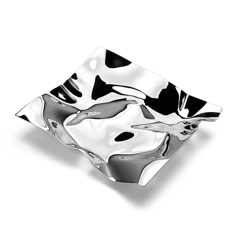 【尺寸可选】摩瑟家居【皱褶果盘】HAZC花瓶摆件玻璃花盆