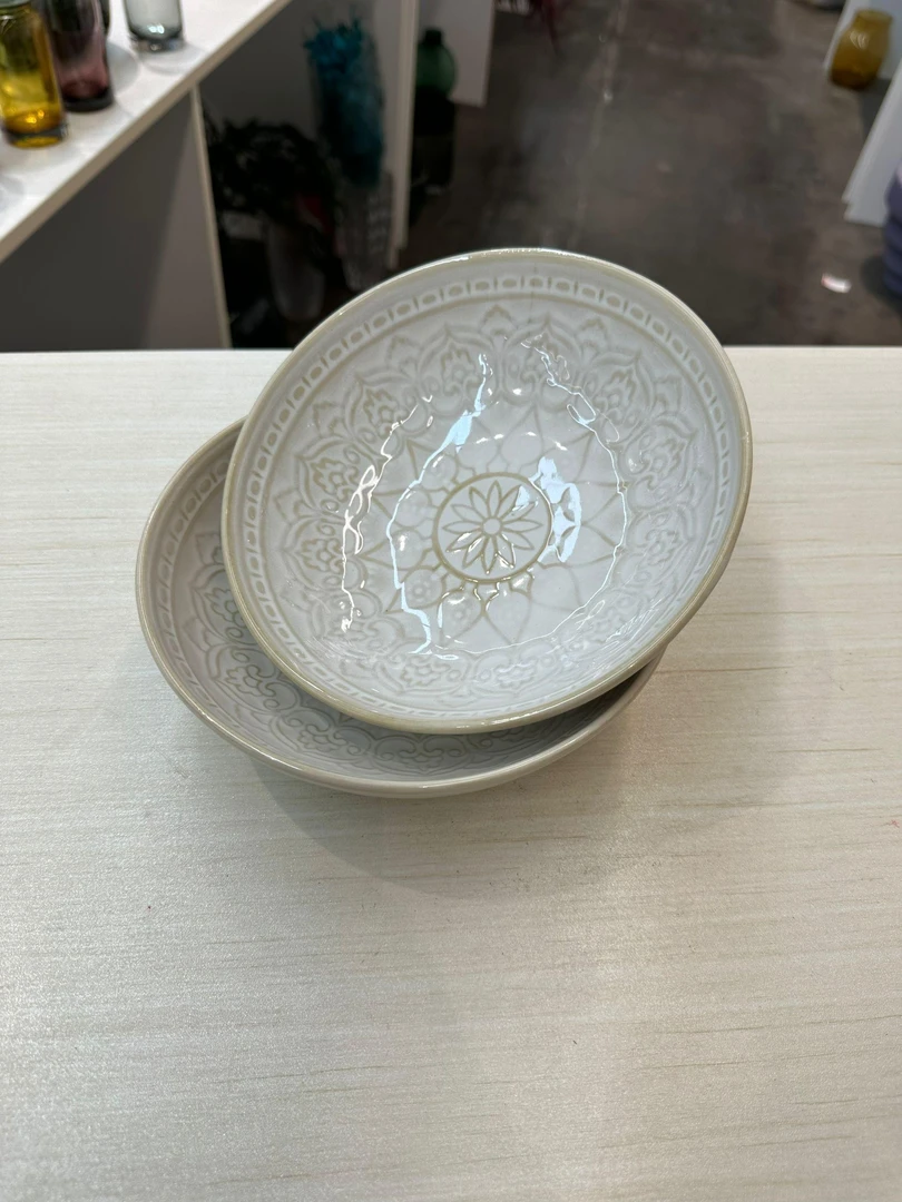 【sw1213米色】7寸碗/2只装/花瓶摆件玻璃花盆