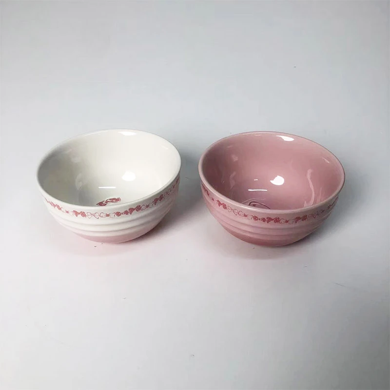 【12cm】摩瑟DP【KCKC联名粉色陶瓷碗2只】YCDF花瓶摆件玻璃陶瓷花