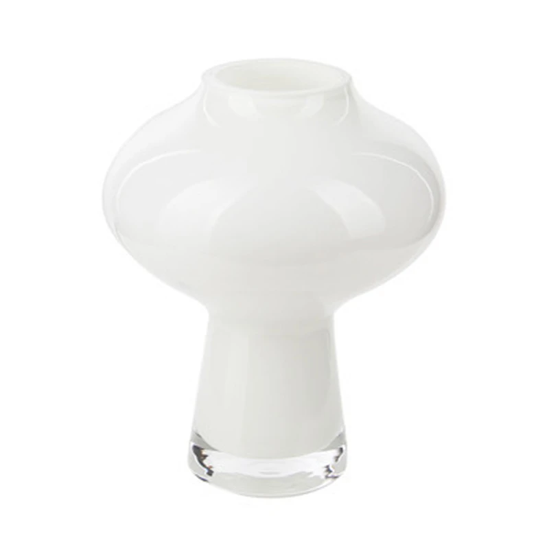 【高20cm】摩瑟家居【白亭亭白瓷蘑菇】HCDF花瓶花器玻璃花盆