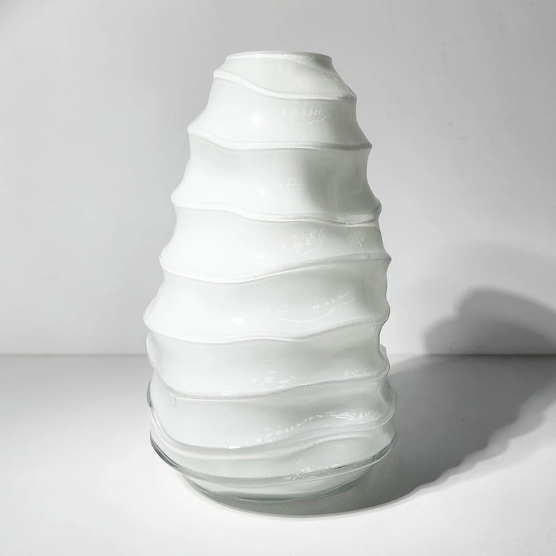 【高28cm】摩瑟家居【白色松塔】HCDF花瓶花器玻璃花盆