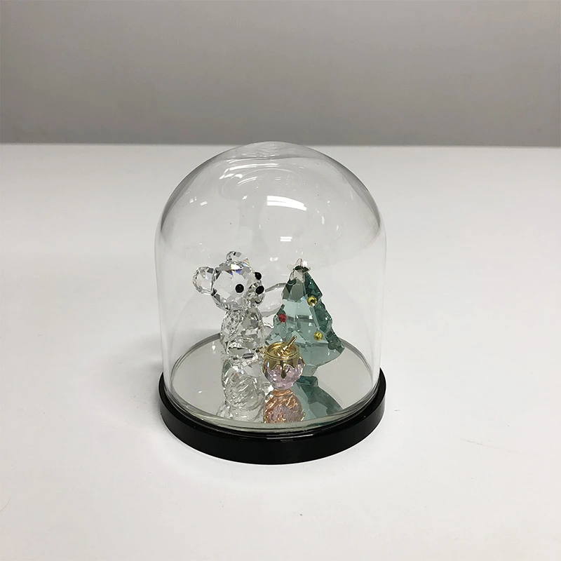 【高10cm】摩瑟家居【高透钻面圣诞小熊】LKDF花瓶摆件玻璃花盆