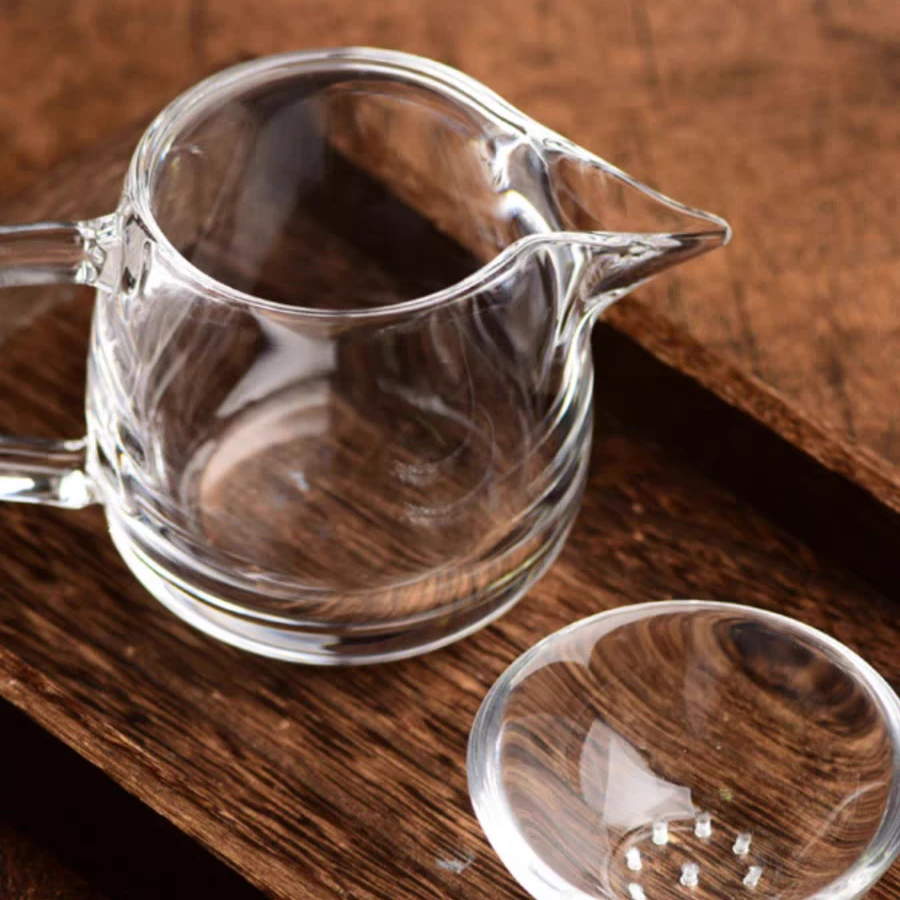 东海工艺水晶杯纯手工制作带把手公道杯茶漏高档茶具套装家用送礼