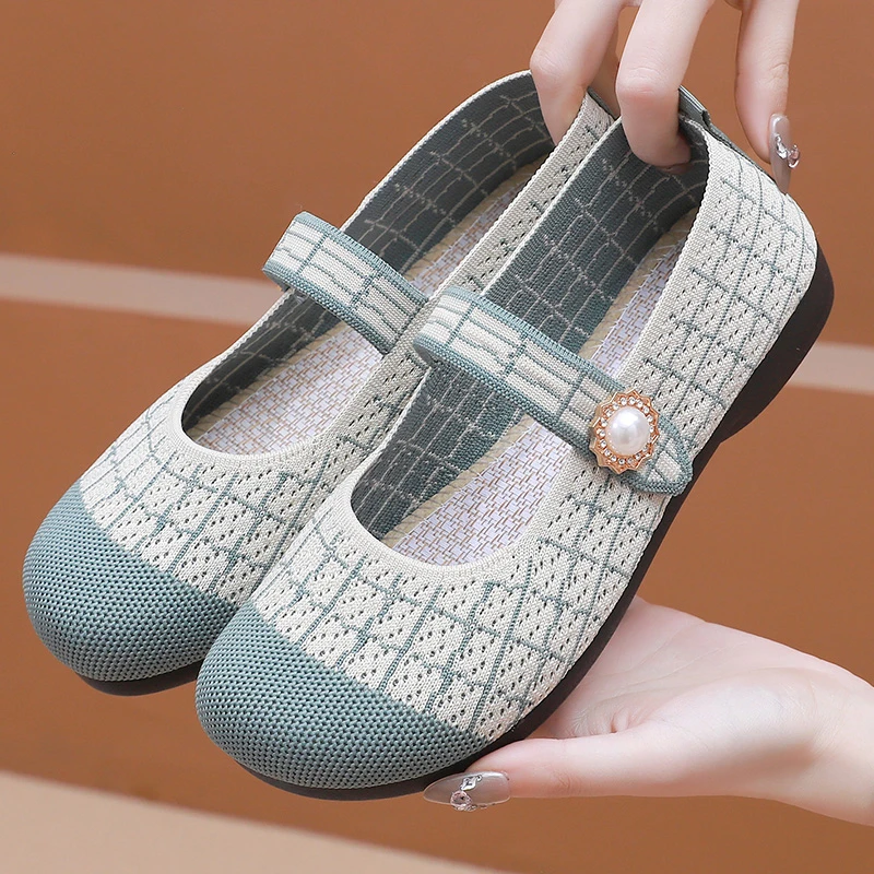 夏季新中式老北京布鞋女平底一带鞋工作鞋舒适防滑耐磨轻便妈妈鞋