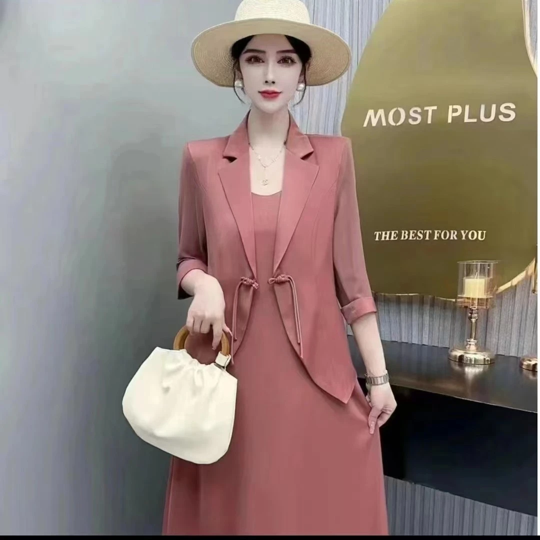 9978款显瘦洋气时尚夏季收腰长袖洋气时尚西装减龄修身减龄套装