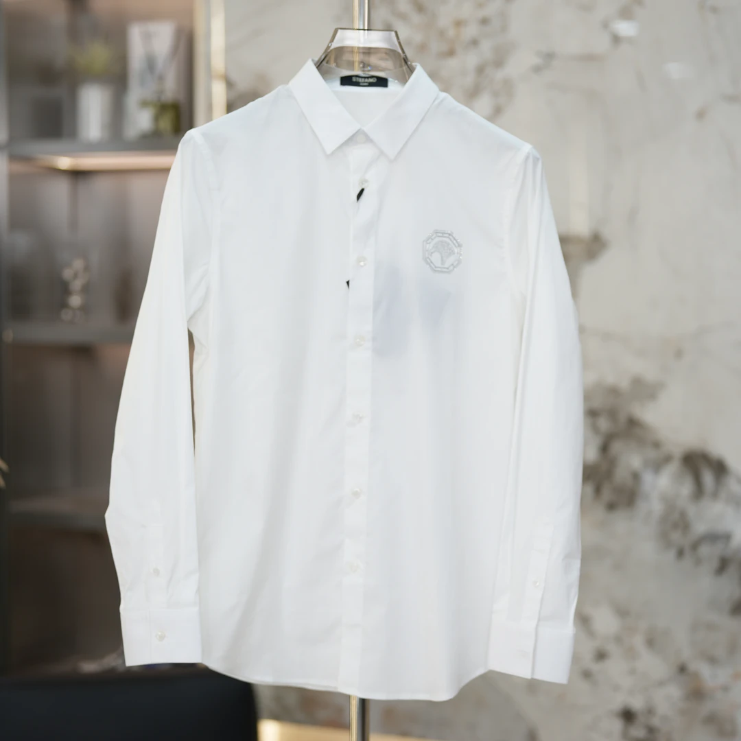 【STEFANO 鹰标】春夏精致简约老鹰头舒适透气商务休闲男士白衬衫