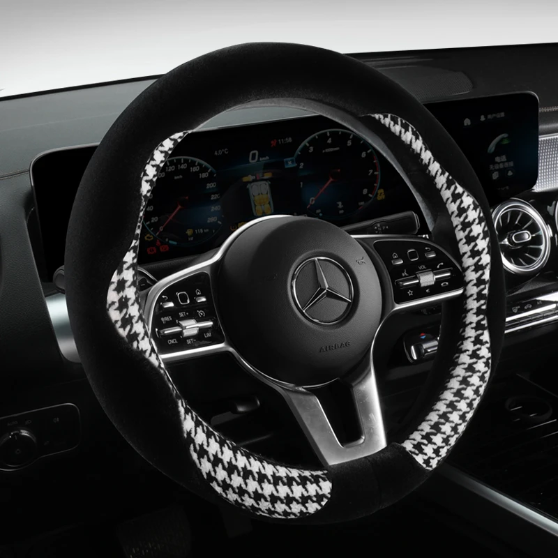 方向盘套冬季短毛绒奔驰GLA C200L E260L GLC300 c级 e级汽车把套