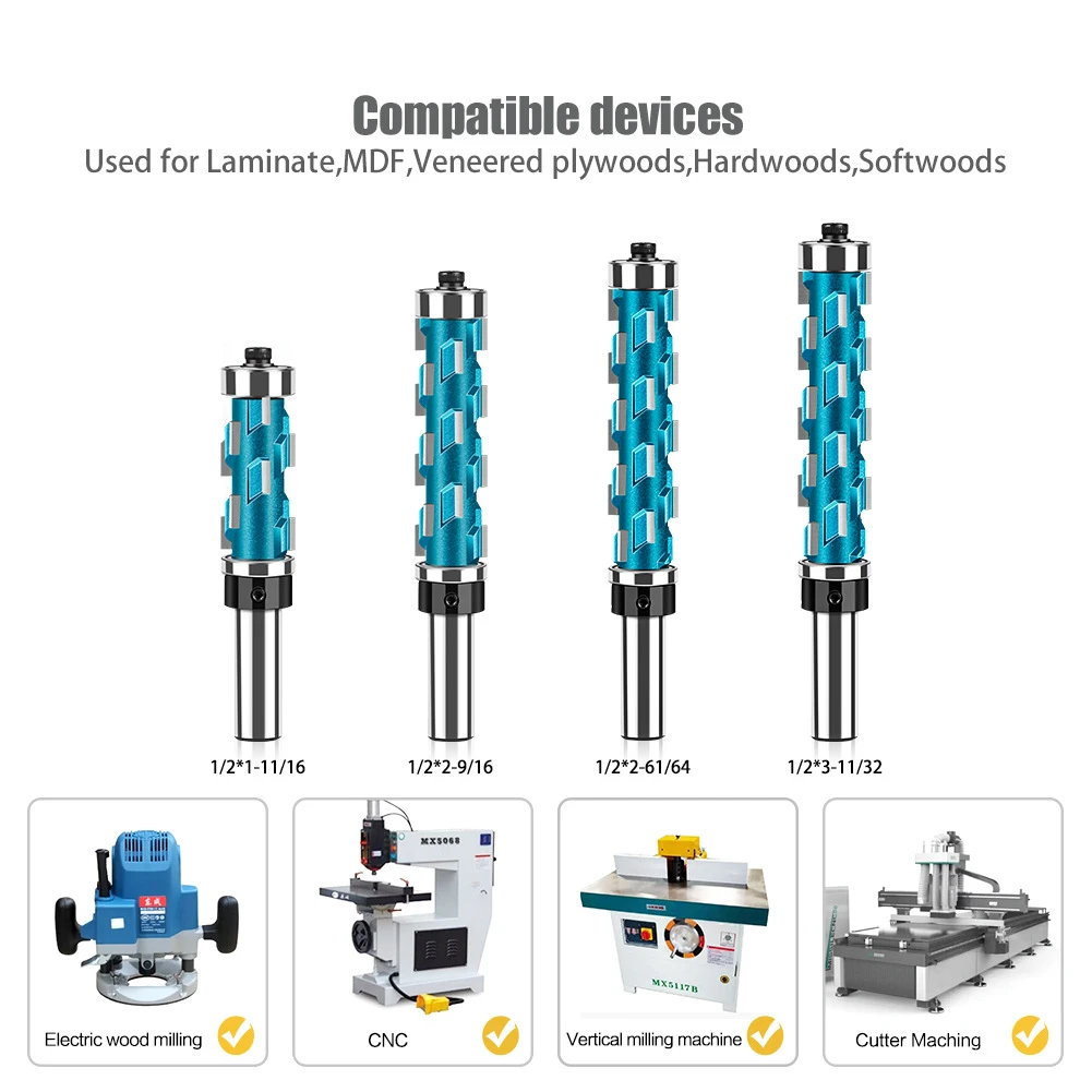 木工双轴承双滚珠欧美合金修边螺旋刀修边刀舍弃式镂铣刀轴承仿形