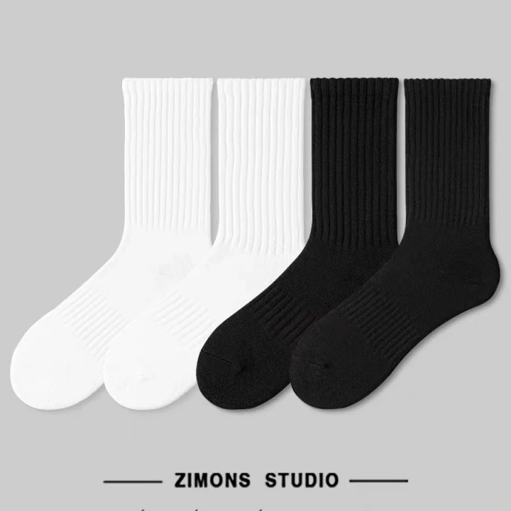 【小芳生日专属】日落四季竖条纹简约情侣中筒袜-B159