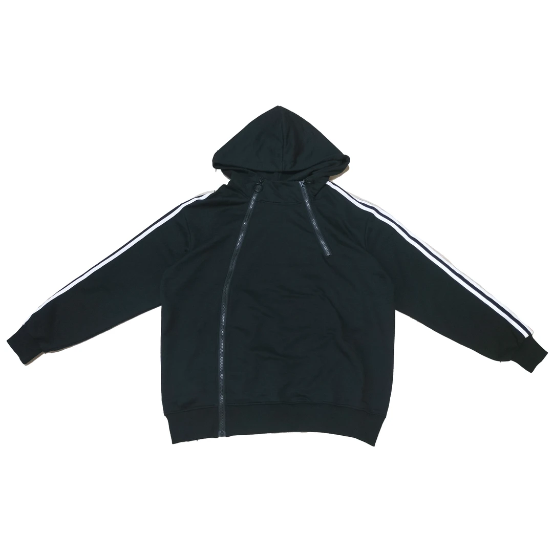 2024年早秋新款休闲潮牌纯色双拉链连帽卫衣5702