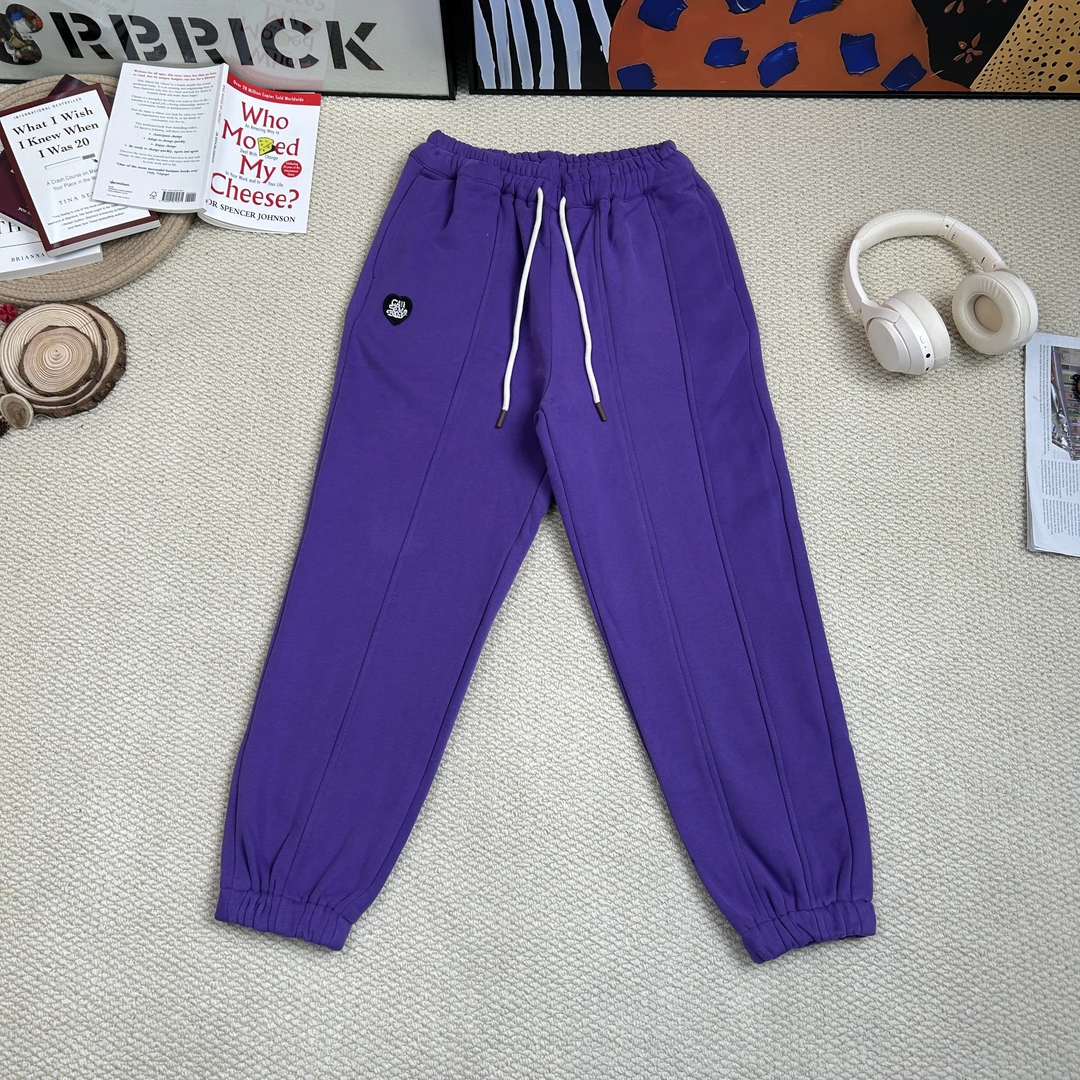 2024秋冬季新款纯色加绒加厚休闲裤束脚裤8108