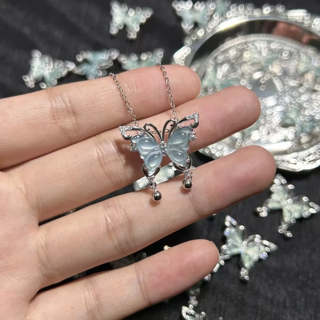 福利款 蓝水翡翠蝴蝶镶嵌款 颜色多样性(拍下找客服备注颜色深浅}