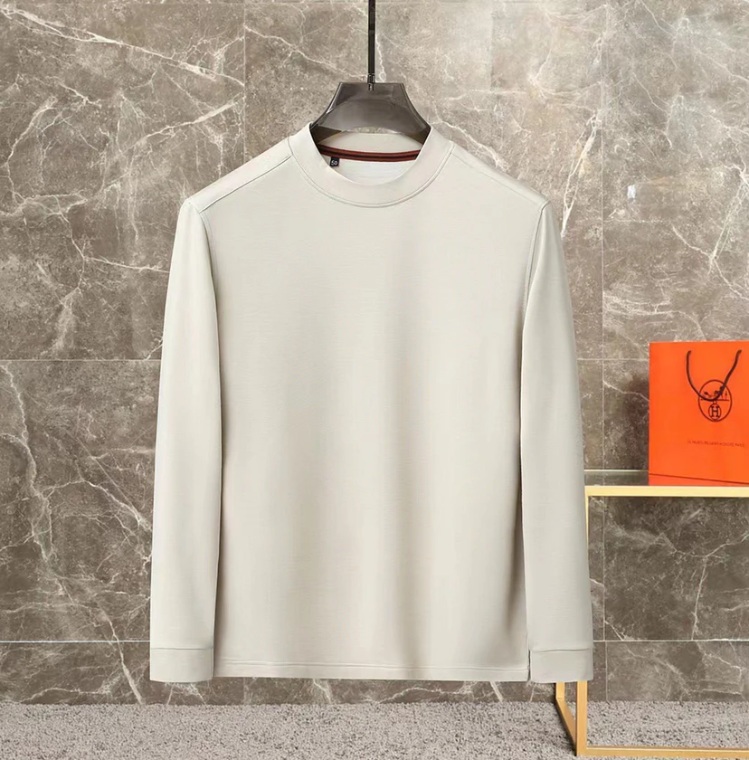 2023秋冬男士圆领纯色打底衫