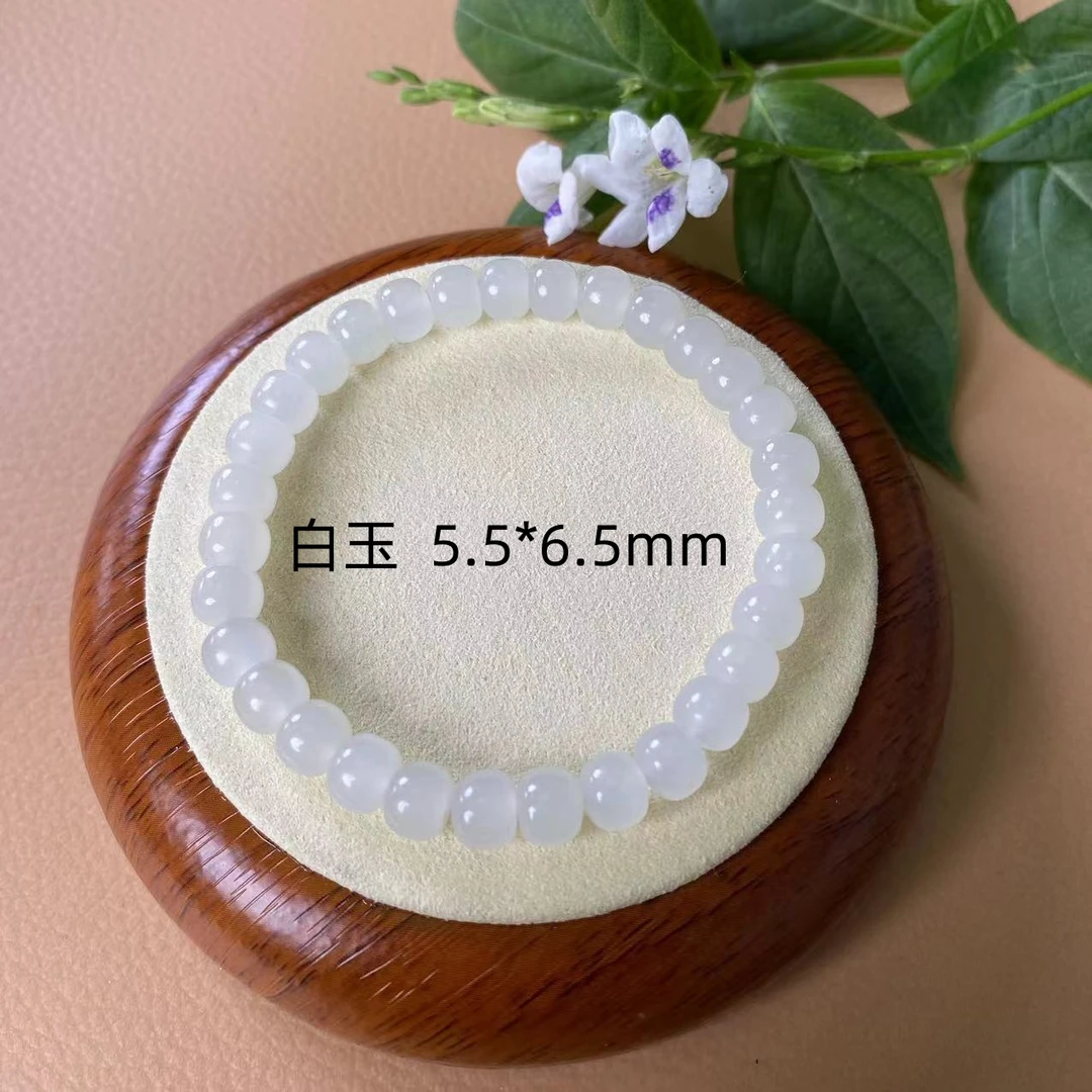 【福玉臻选】和田玉羊脂白白玉老型珠女生简约款手串