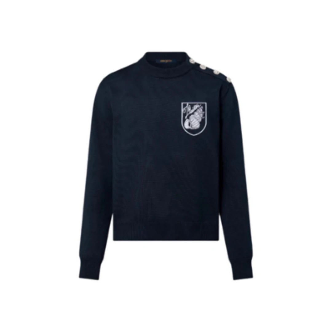 全新未使用 LouisVuitton/路易威登 海螺刺绣长袖针织衫/L码/9888