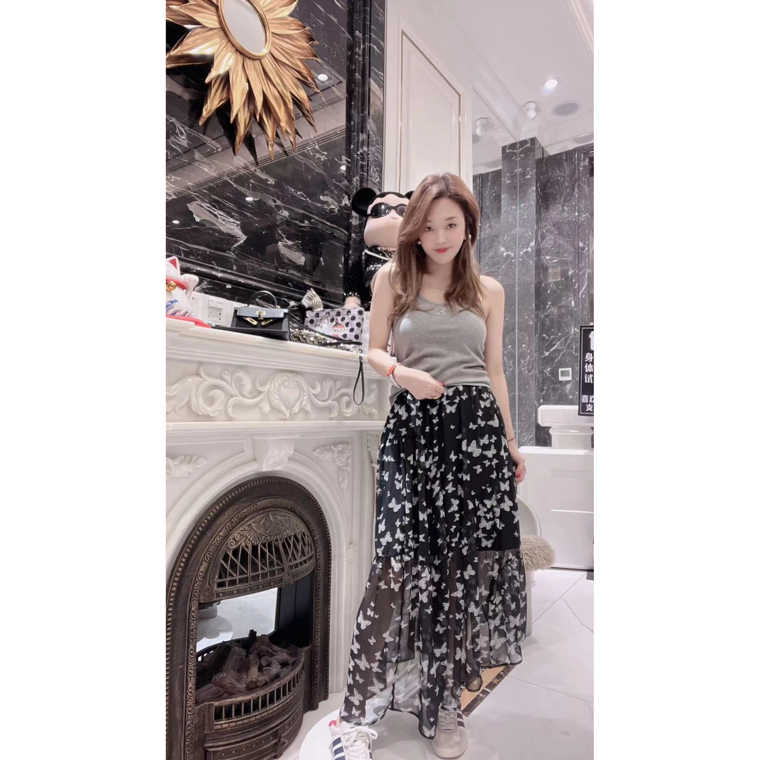 包嫂-小版【74006蝴蝶】女款长裙女装半身裙爆款蕾丝半身裙碎花