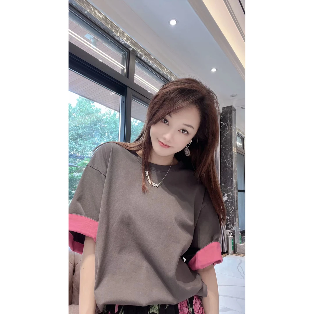 包嫂-大版【10118】短袖t恤女半袖夏季2024款重工爆款双层沙