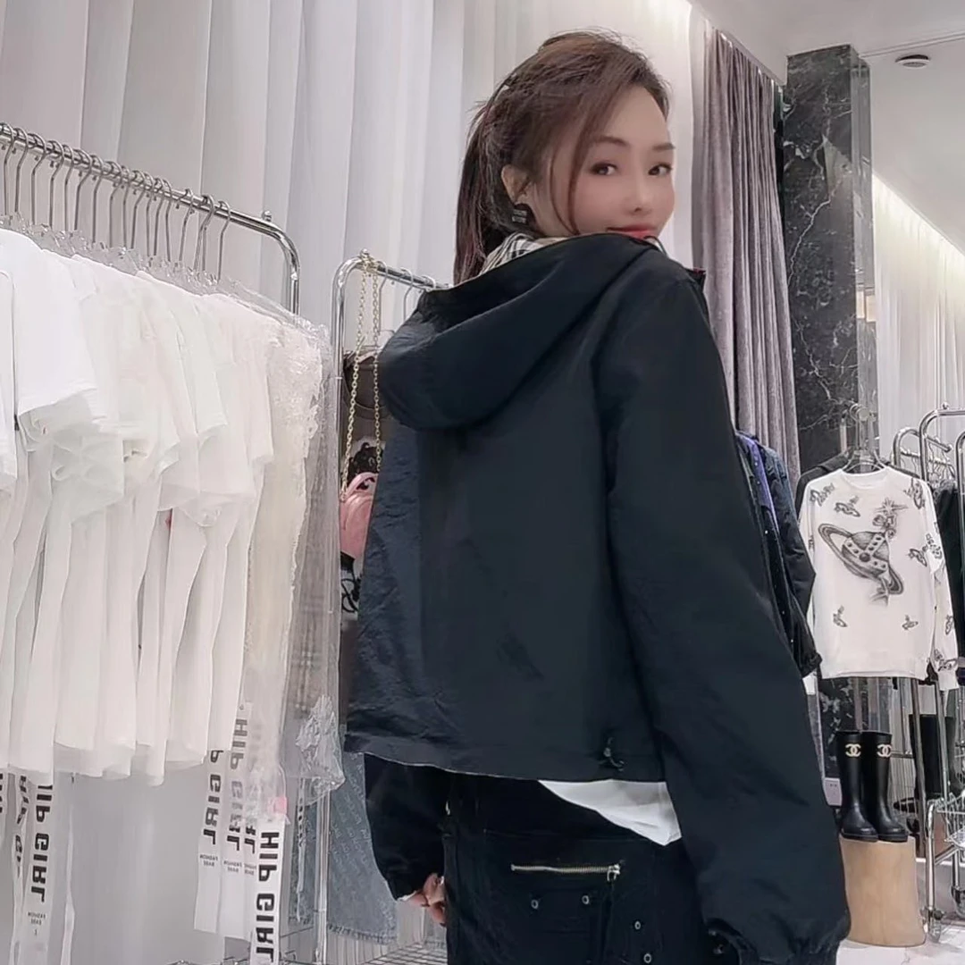 大版-【5211黑色外套帽子巴】女装新款外搭慵懒风MK外套网红ins