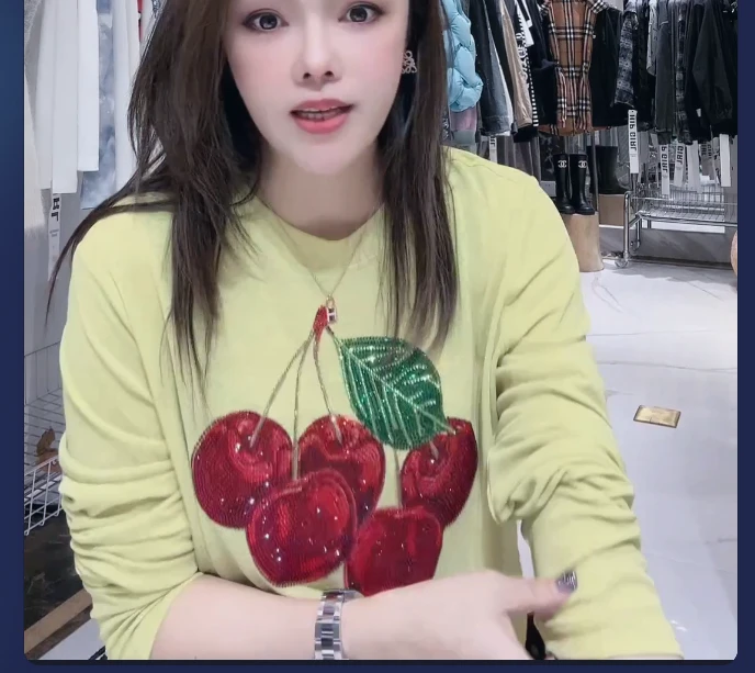 小版【2055】长袖t恤女打底半袖上衣休闲夏季2024款重工爆