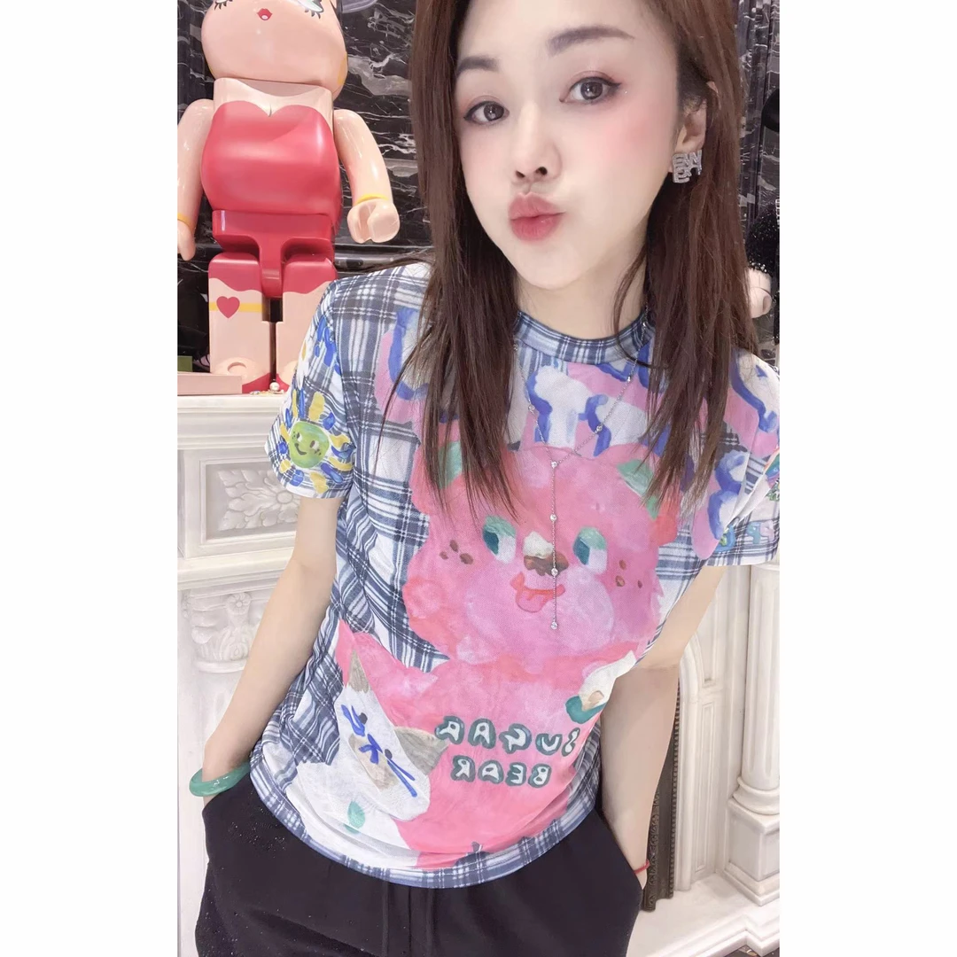 大版【卡通】短袖t恤女半袖夏季2024款重工爆款1874