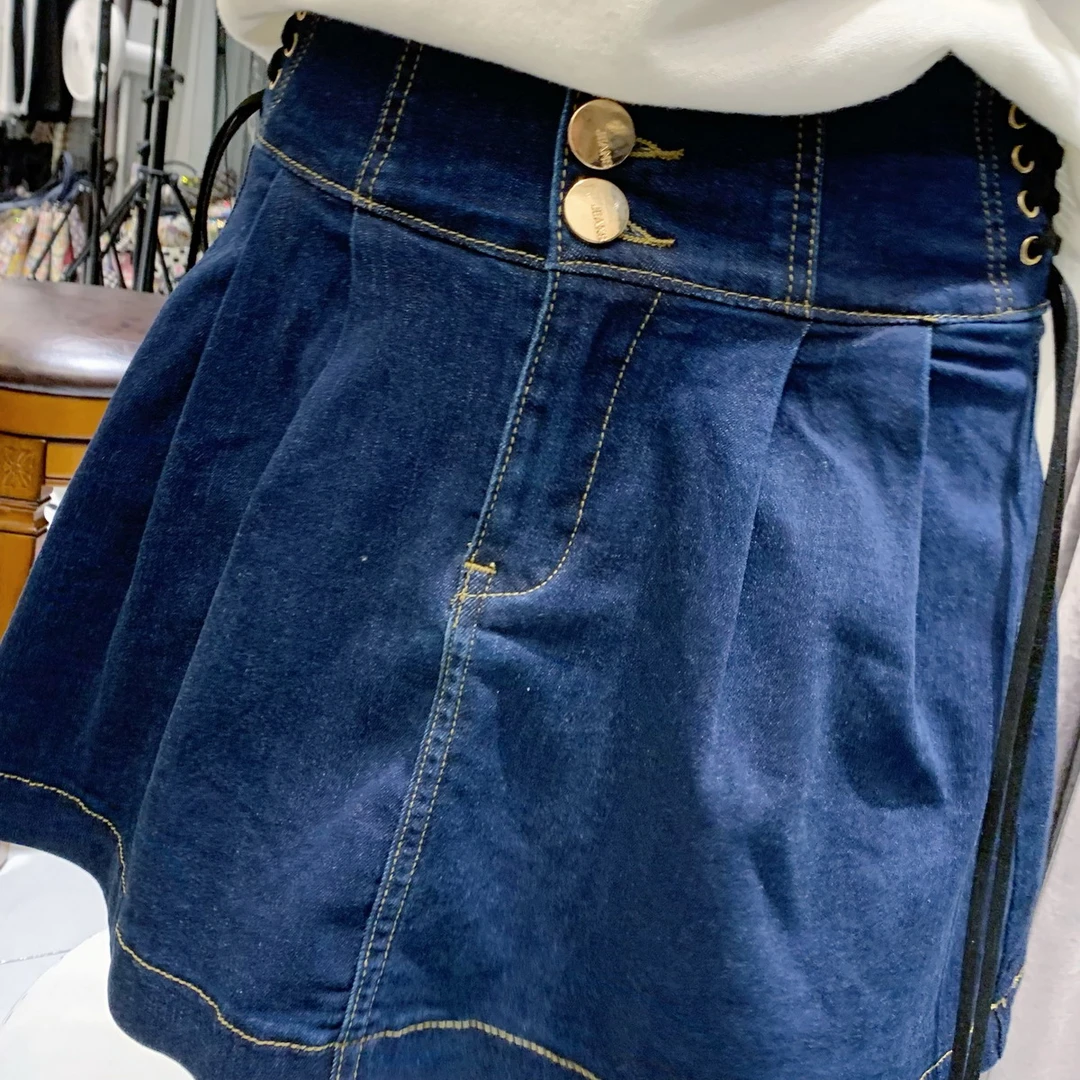 【4100牛仔色】牛仔半身裙休闲裤港风欧款高级女装裤秋冬宽松运动裤