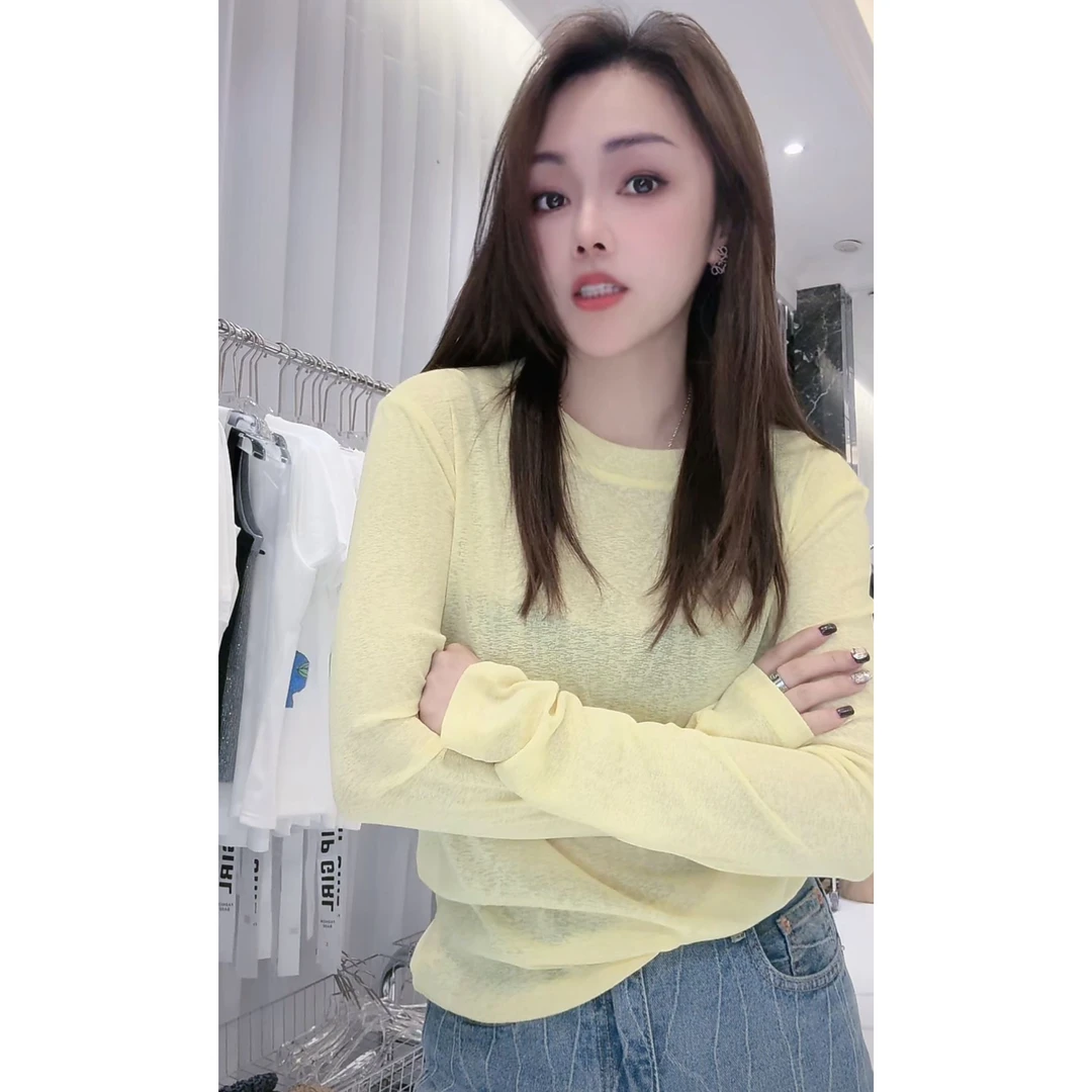 小版长袖t恤女打底半袖上衣休闲夏季2024款重工爆