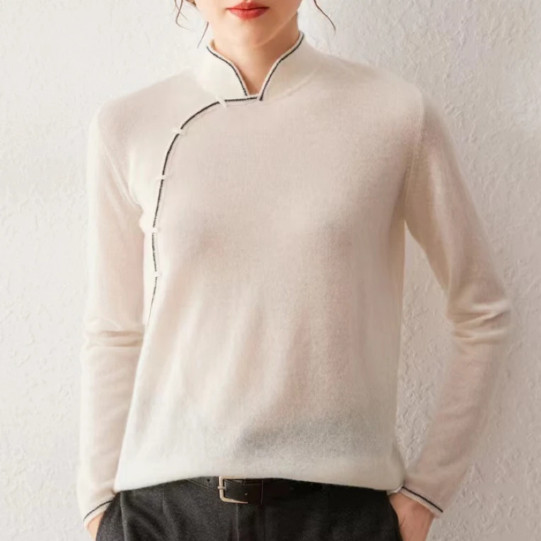 女士金银丝羊绒衫