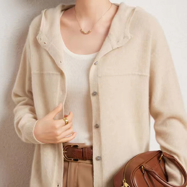 平面带扣连帽开衫