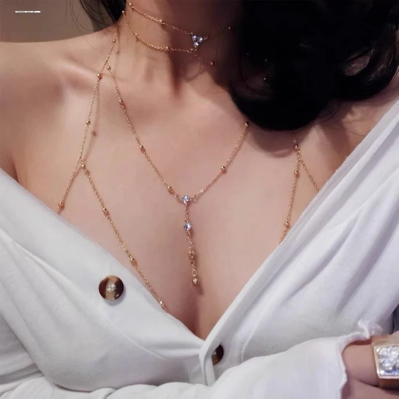 钛钢项链 杨超越同款性感胸链身体链欧美风小众百搭轻奢超辣时尚