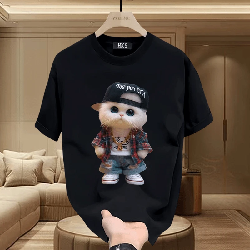 男女款纯棉袖T恤2025新款宽松圆领上衣潮牌夏休闲百搭潮流ins短袖