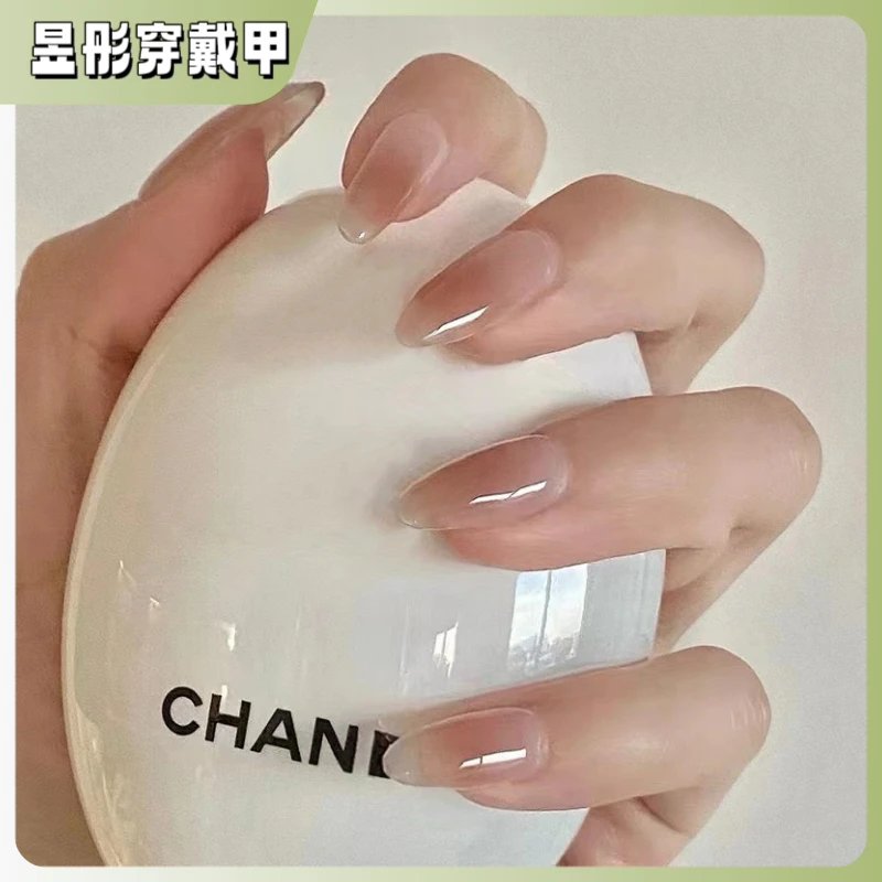 【华妃摸脸】冰透渐变裸色纯欲穿戴美甲腮红显白成品指甲贴片甘露寺