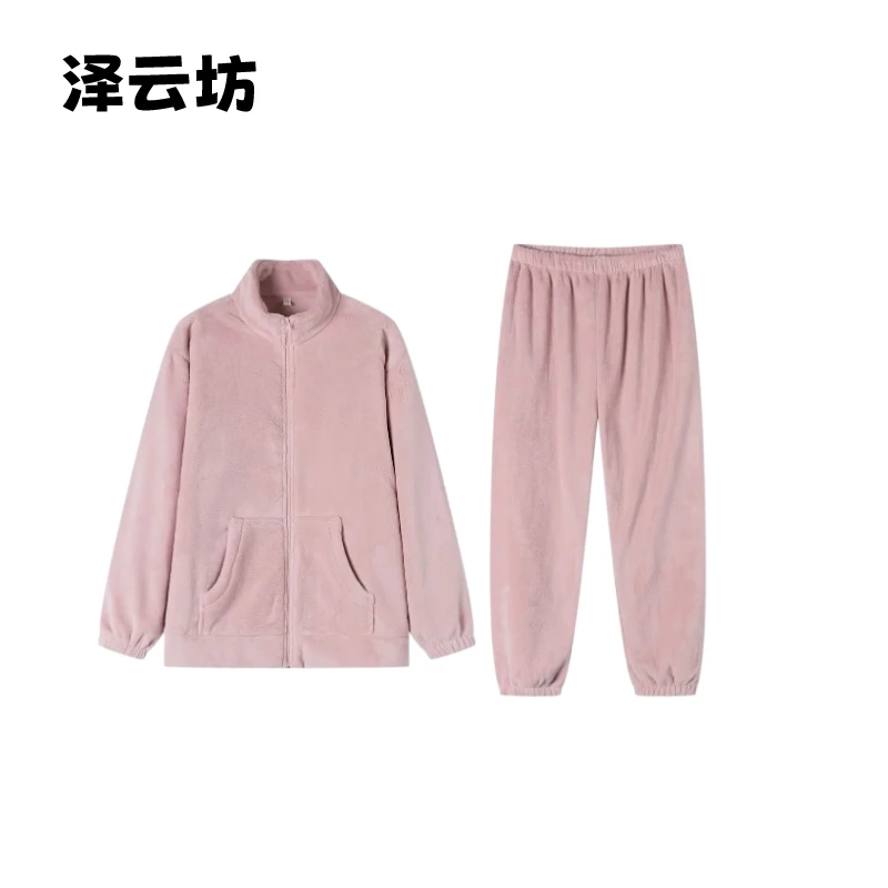 新款爆款2024秋冬长袖保暖加绒加厚冬季可外穿家居服情侣套装睡衣