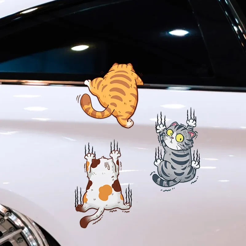 可爱猫咪车贴猫爪车贴纸车身遮挡划痕可爱装饰贴汽车车门贴纸室内
