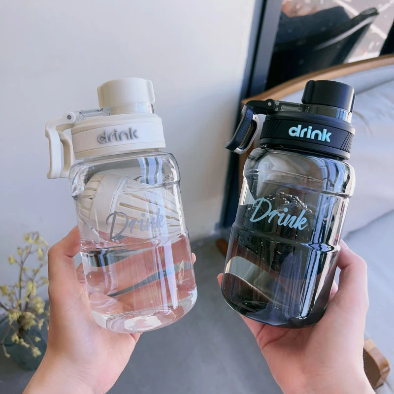 水杯女ins高颜值学生茶杯大容量便携夏季带茶隔耐高温男塑料杯子