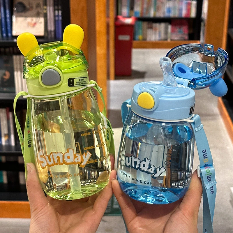 水杯2024新款吸管杯网红儿童大肚杯子学生幼儿园男女便携卡通夏季
