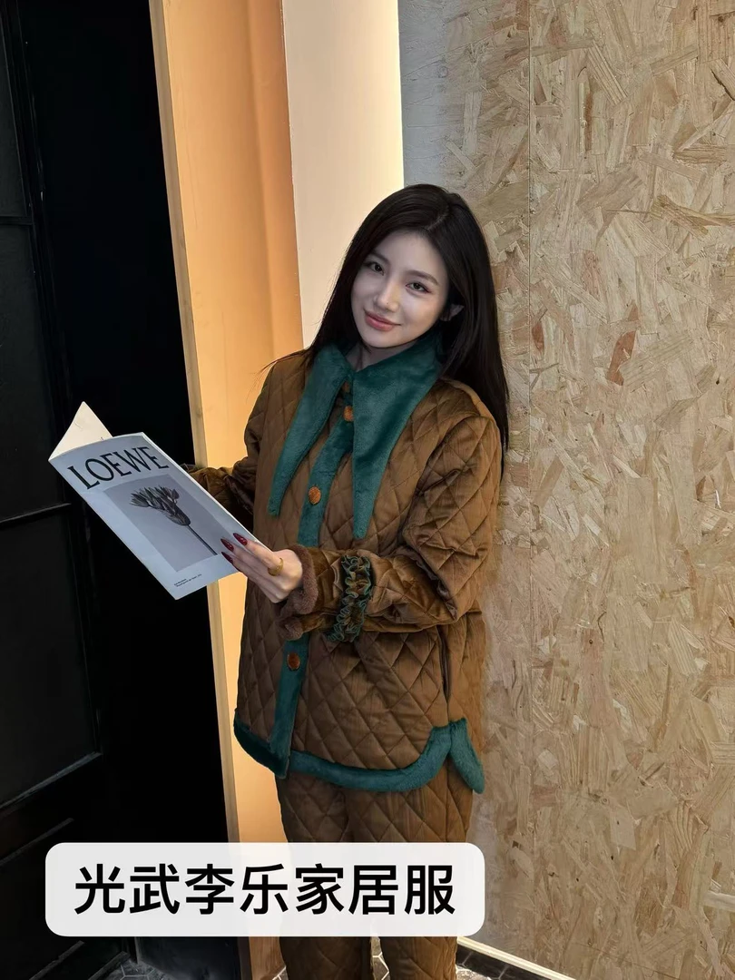 原沐栗知冬意三层夹棉加厚可外穿家居服