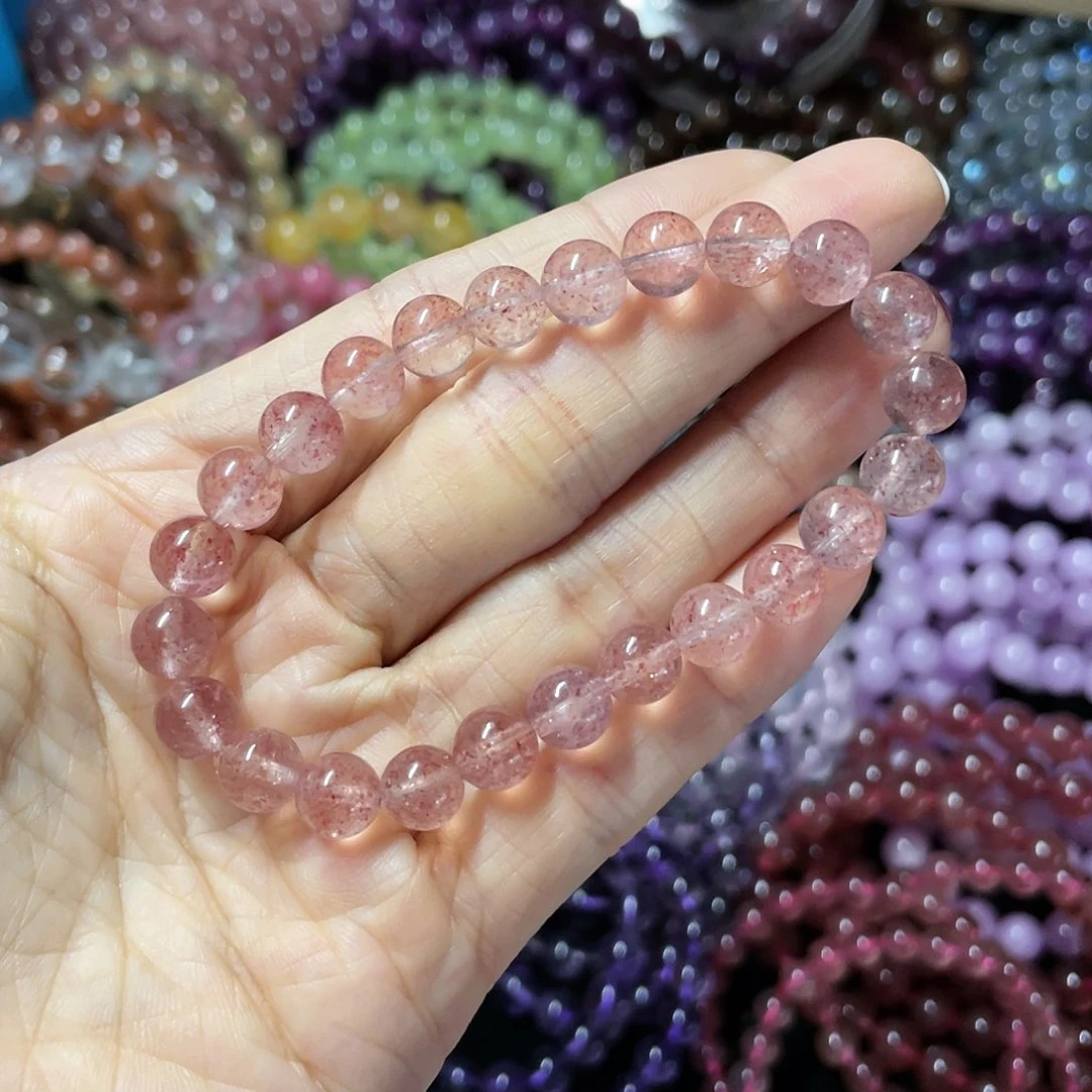 水晶手串未镶嵌白水体草莓晶 7.8m