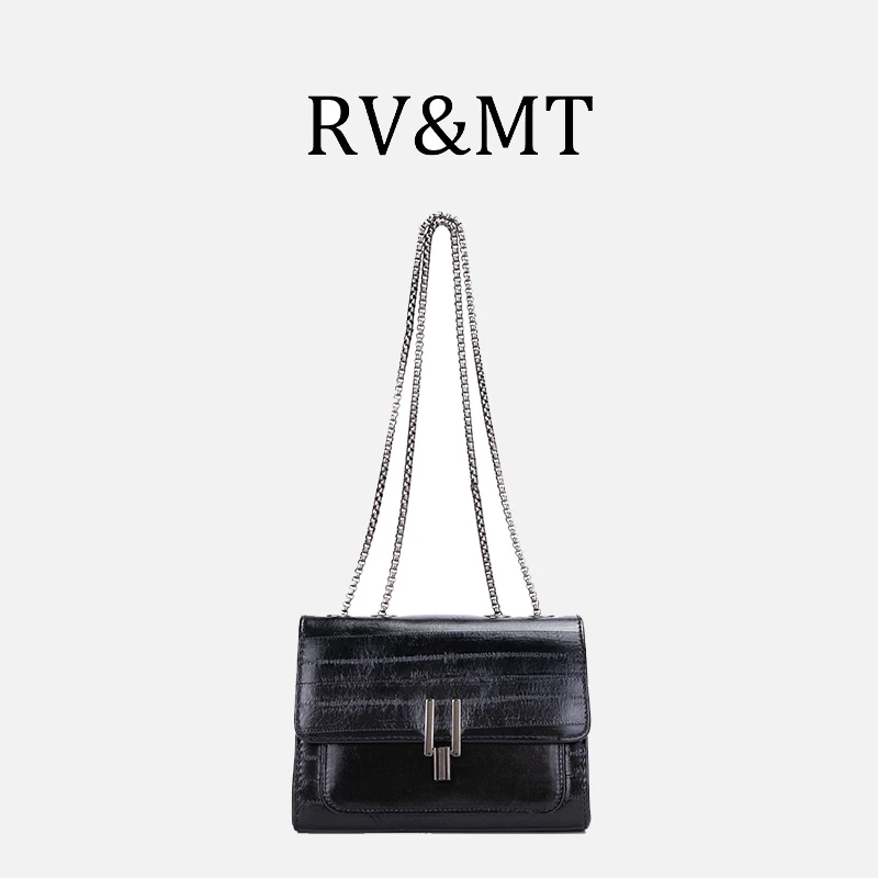 2024新款【长20高14宽8】时尚单肩斜跨Y字扣小香风条纹链条包H152黑