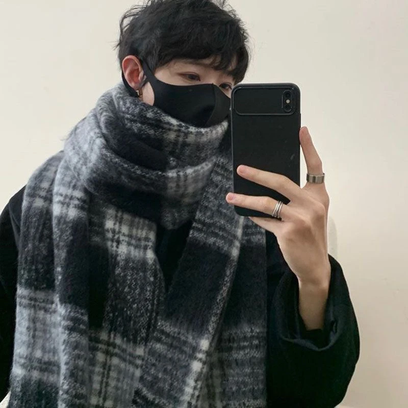 围巾男冬季男士新款高级感保暖加厚男生围脖防风寒送男友生日礼物