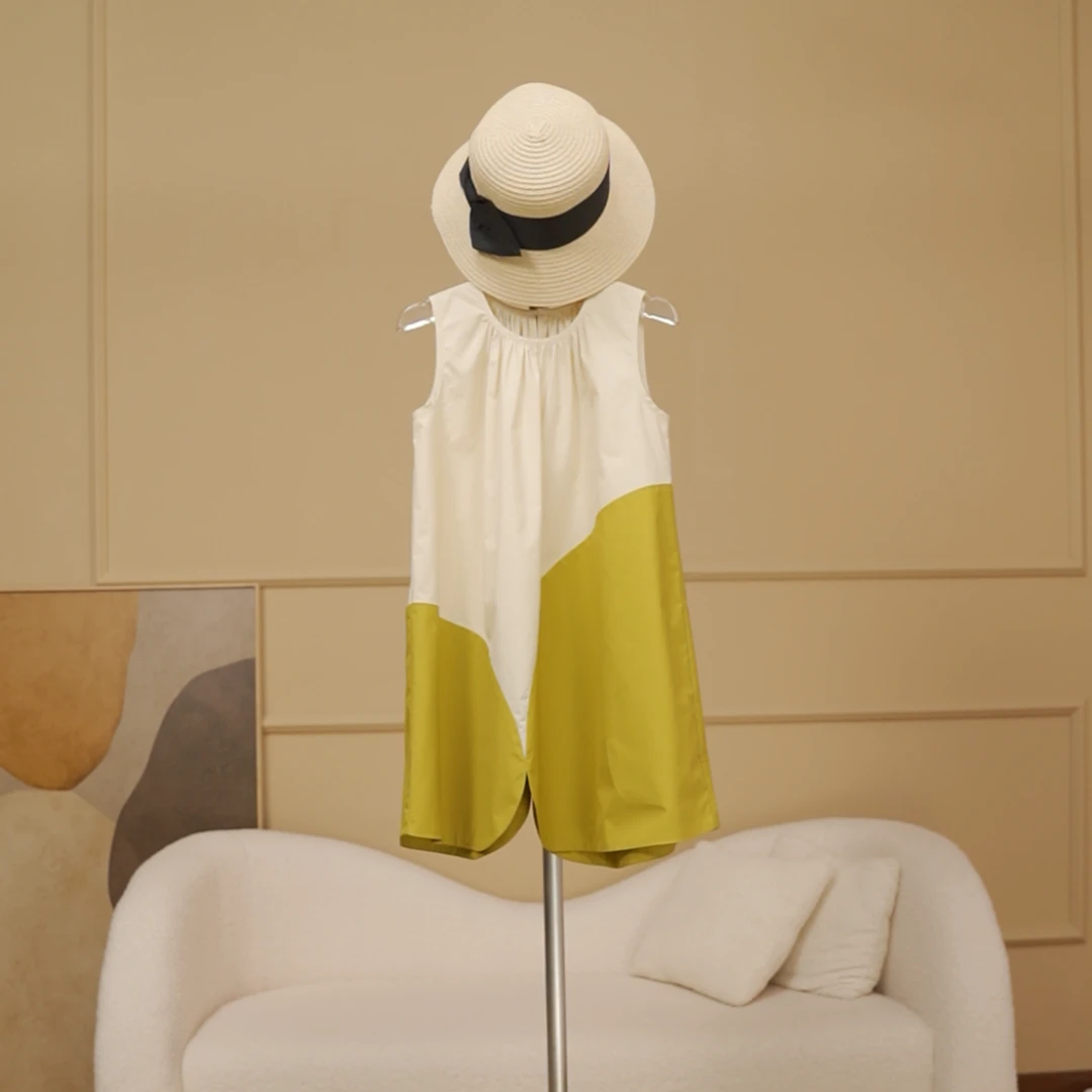 【现货】2023女童童装原创设计A字连衣裙棉布裙洋气背心裙36L3298